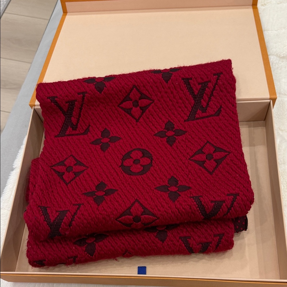 Louis Vuitton Burgundy Monogram Scarf